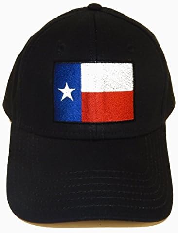 Black Texas State Flag Hats (One Size Fits Most, Texas Flag on Black)