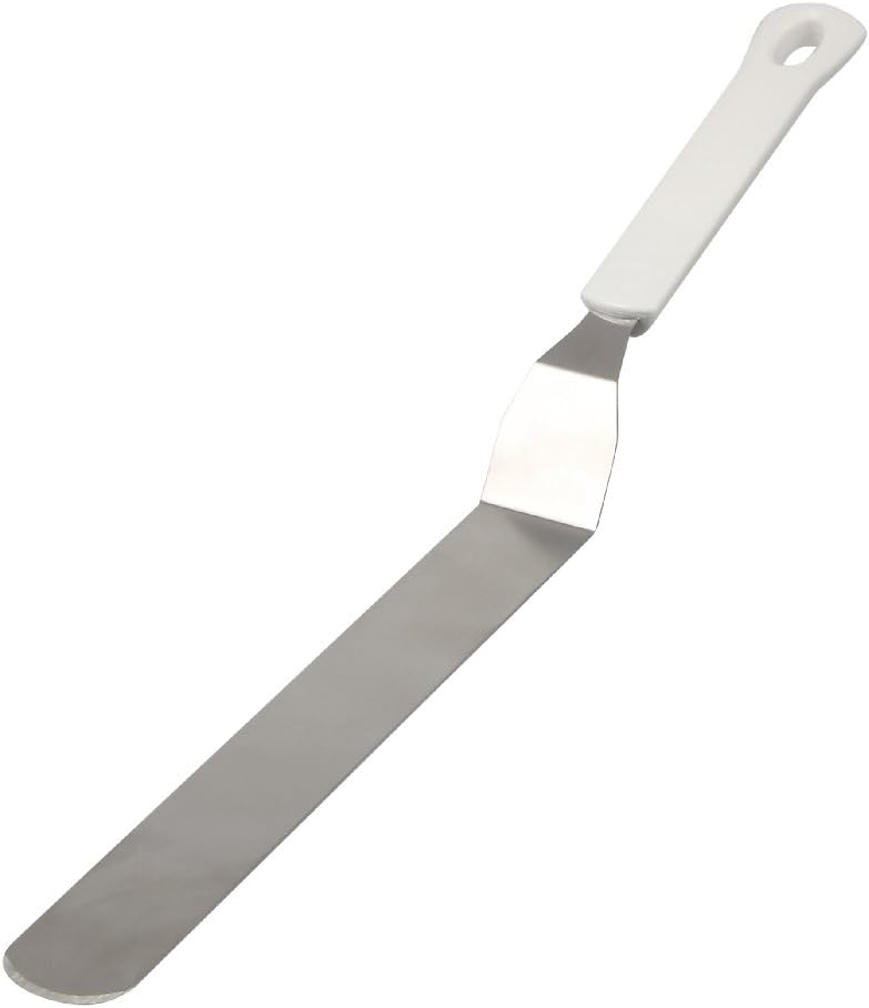 Dr. Oetker Winkelpalette groß, Streichmesser zum Dekorieren und Verzieren von Torten, Küchenhelfer mit Funktionsteil aus Edelstahl, Glasurmesser, (Farbe: weiß/silber), Menge: 1 Stück