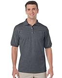 Gildan Adult DryBlend Jersey Short Sleeve Polo Shirt (XL) (Dark Heather)