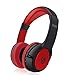 Wireless Bluetooth Headphones, Bodecin Skin Friendly Leather 3D Sound Sport Bluetooth 4.0 Headsets for iPhone/iPad/Android Build in Mic Support TF Card with USB Charging Cable(Black+Red-S99)
