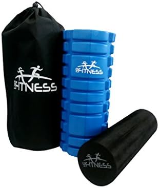 Foam Roller by HD Fitness | 2-in-1 Roller Set With Carry Bag. Deep Tissue Massage Roller. Back Muscle Trigger Point. Physical Therapy, Gymnastics, Exercise and Fitness. Quality Extra Firm Texture