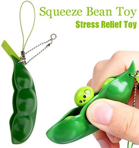 JIUZHOU Best Online Toy Shop Squeeze Bean Stress Relief Fidget Bean Squishies Toys Keychain Improve Focus Toy