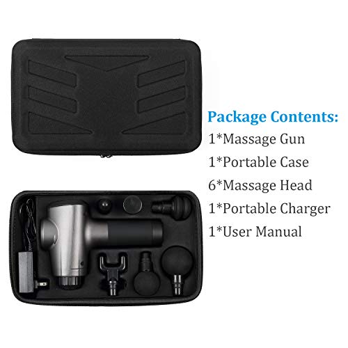 MASWATER Massage Gun Multifunctional Massage Gun Percussion Massager Quiet Portable Handheld Deep Muscle Massager 20 Speeds Helps Relieve Muscle Soreness and Stiffness Personal Massage Device (Black)