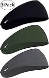 Self Pro Mens Headbands 3 Pack Guys Sweatband & Sports Headband for Running, Cross Training, Racquetball, Working Out - Performance Stretch & Moisture Wicking