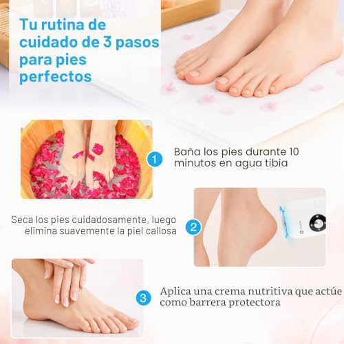 Pedicure Profissional para Pés com 2 Cabeças de Polimento de Metais, Ajuste de 3 Velocidades, Lima Elétrica dos Pés Dureza, Lima Elétrica para Pés Resistente à Água IPX6
