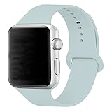 Band for Apple Watch 38mm, Guangzhi (Metal Tuck Clasp Ouside/Correct Wearing Way in 4th Image) Soft Silicone Sport Strap Band for iWatch Series 1/2 / 3, Sport, Edition,38mm,Turquoise