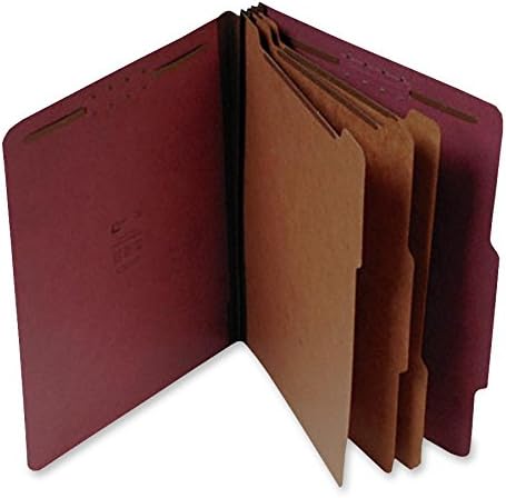S J Paper S61850 S J Paper Std 3" Expansion Classification Folder, Legal, 8-Section, Red, 10/Box by SJ PAPER