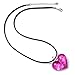 Chuvora Hand Blown Venetian Murano Glass Rose Pink Heart Shaped Pendant Necklace, 18-20 inches