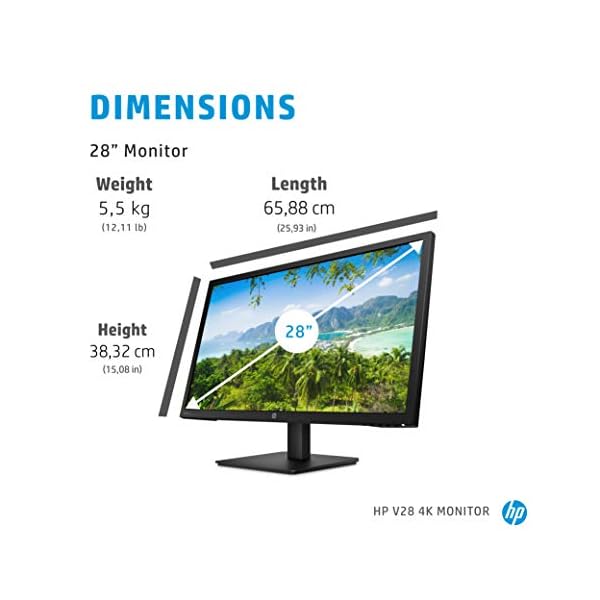HP-v28-4k-Monitor-3840-x-2160-28-Inch-2-HDMI-1-DP-Black HP v28 4k Monitor (3840 x 2160), 28 Inch, AMD Freesync, (2 HDMI, 1 DP) - Black