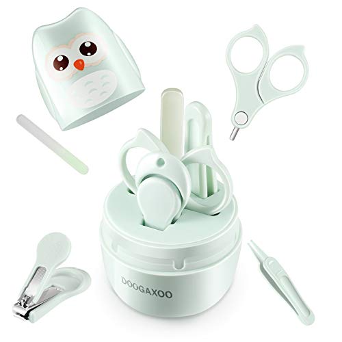 Baby Nail Clippers, 4-in-1 Safe Baby Nail Kit with Cute Case, Nail Clipper, Scissors, Tweezers, Nail File Set for…
