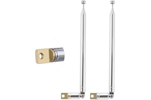 POBADY 2PCS FM Telescopic Antenna DAB Radio Antenna 7 Sections FM Portable Radio Antenna 57.5CM/22.6IN for TV FM/VHF/UHF Stereo DVB-T Reception