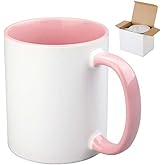 CRUMANCY Ceramic Coffee Mug, 11oz Sublimation Blanks Mugs Coffee Mug with Handle, Restaurant Cups for Coffee Tea Cocoa Cappuccino Cereal, Matte White