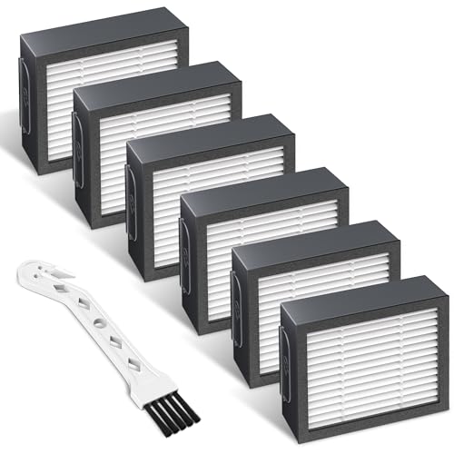 Filter Ersatz für i-Robot Roomba E I & J Serie i7 i7+/plus i3 i3+ i4 i6 i6+ i8 i8+ E5 E6 E7 Roboter-Staubsauger, 6 Stück Roomba Filter-Ersatz + 1 Rein