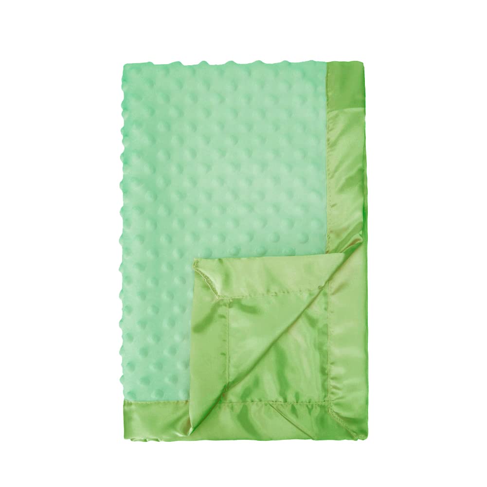 Photo 1 of Pro Goleem Baby Soft Minky Dot Blanket with Satin Backing Baby Gifts for Boys and Girls (Green, 30’’ x 40’’)