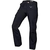 LA Police Gear LAPG Women's Uniform Tactical Pants, Elastic Waistband, Mid Rise, Relaxed Fit, Work Cargo Pants for Women