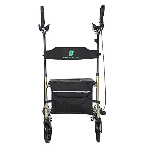 BEYOUR WALKER Lightweight Upright Rollator Walker 8" Front Wheels with