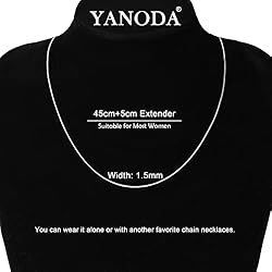 YANODA Herringbone Necklace for Women,14K Gold