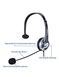 Callez   Auriculares con cable RJ con micrófono de cancelación de ruido para Avaya Aastra Allworx Adtran Alcatel Lucent AltiGen Comdial Digium Gigaset InterTel Mitel Plantronics MiVoice Landline Deskphones