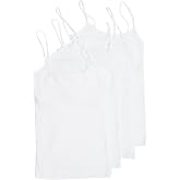 4 Pack Active Basic Women's Basic Tank Tops, White, L