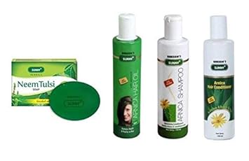 Bakson's Sunny Herbals Personal Care Kit 3 - Bakson's Sunny Herbals Neem Tulsi Soap - 75g, Arnica Hair Oil - 150ml, Arnica Shampoo - 150ml, Arnica Hair Conditioner - 150ml