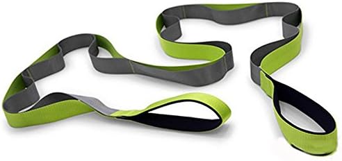 slim Fitness Stretching Strap Guide,Yoga Strap Premium Quality Multi-Loop Strap,12 Loops,Physical Therapy Stretching Strap for Rehab, Stretching Out, Pilates, Dance Gymnastics