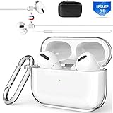 Valkit Compatible Airpods Pro Case Cover, Clear Airpod Pro Protective Case 2019 with Keychain Shockproof Cover Case for Apple Airpods Pro Charging Case 3RD Gen[Front Led Visible] - Transparent