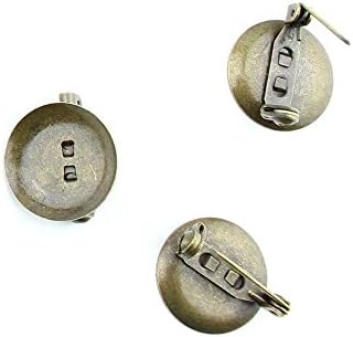 80 Pieces Jewelry Making Charms Round Setting Cabochon Frame Blanks Pin Brooch findings craft lots necklace bronze