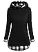 EA Selection Women's Plaid Hem Funnel Neck Pullover Hoodie