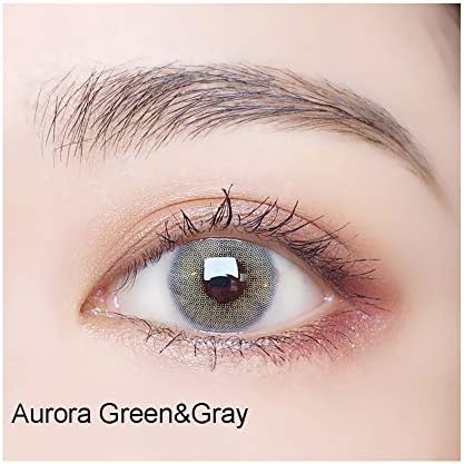 Women’s Pair Eye Colored Lens Change Eye Accessories One Pair(2 Pieces) (Aurora Green&Gray)