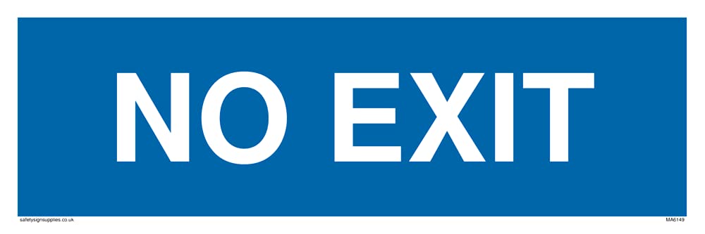 Pack of five - NO EXIT Sign - 300x100mm - L31