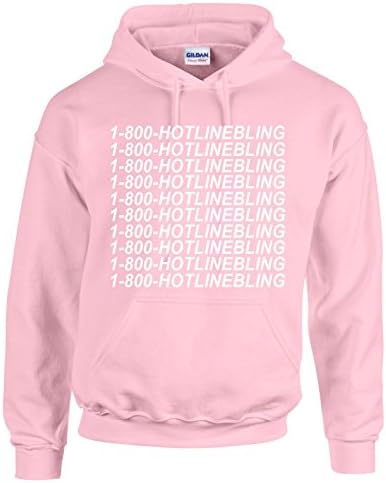 1-800-Hotlinebling Pullover Hoodie Light Pink (X-Large)
