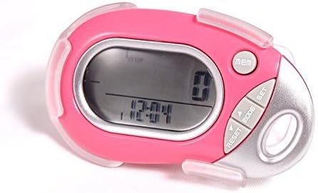 Pedusa PE-771 Tri-Axis Multi-Function Pocket Pedometer (Pink with Holster/Belt Clip) by HRM USA