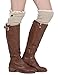 Dimore Plus Size Button Leg Warmers Boot Cuffs for Boots Knit Leg Warmers with Lace Crochet Biege
