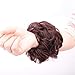 Violet 100% Human Hair Wavy Bun Scrunchie Dark Brown Curly Messy Donut Chignons Hair Piece For Women Updo Ponytail Human Hair Extension(Dark Brown)