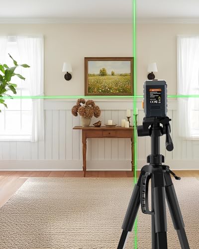CIGMAN Green Laser Level with Auto Leveling and Manual Mode, 30M Pulse Mode, 4 Brightness Levels, High Accuracy ±0.3mm/1M, Includes AA Batteries and Stand