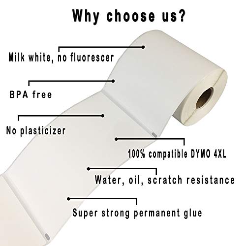 FirstZi 4"x6" Internet Postage Direct Thermal Shipping Labels -220 Labels 1 Roll, Dymo 1744907 Compatible Address Labels for DYMO Labelwriter 4XL Printer, Zabra 2844, Grease, Water, Scratch Resistance