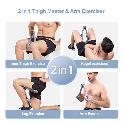 Hip And Leg Workout Equipment Adjustable Thigh Master 0-77 Lbs Resistance - Inner Thigh Exerciser & Kegel Trainer Leg Toning Machine