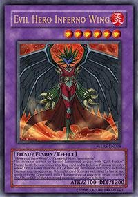 Yu-Gi-Oh! - Evil Hero Inferno Wing (GLAS-EN038) - Gladiators Assault - 1st Edition - Ultra Rare