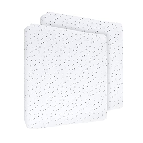 2x Nursery 100% Cotton Fitted Sheet fits 120x60 cm Cot Mattress (Small Stars) โ image 1