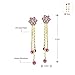 Neoglory 14k Gold Plated Rhinestone Yellow Drop Dangle Earring, Pink