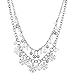 LUX ACCESSORIES Silver Tone Christmas Holiday Winter Snowflake Necklace