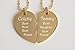 Engraved Gold Couple's Broken Heart Necklace Set