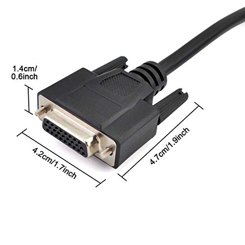 iKKEGOL J1962 Full 16 Pin OBDII Male to DB26 Female Cable Adapter Connector for Car Auto Diagnostic Scanner Tool Converter Cord(OBDII Male to DB26 Female) - Thumbnail 7