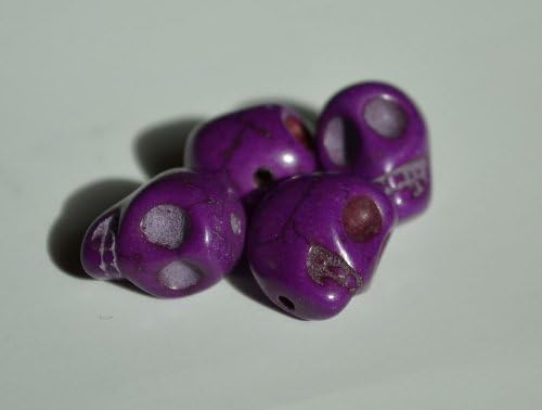 100 Purple Howlite Skull Beads (Loose) - Day of the Dead (Dia De Los Muertos) - Goth