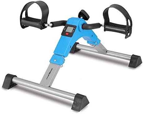Foldable Pedal Exerciser, Under Desk Mini Exercise Bike Equipment with Electronic Display for Legs and Arms Workout