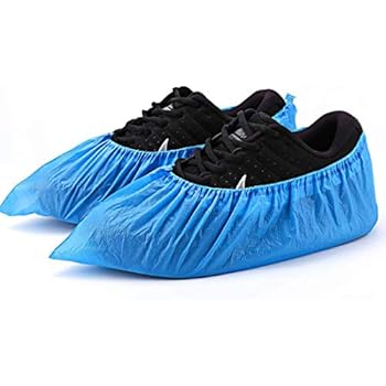 Shoe Covers Disposable -100 Pack(50 Pairs) Disposable Shoe & Boot Covers Waterproof Slip Resistant Shoe Booties (Large Size - up to US Men's 11 & US Women's 12.5)