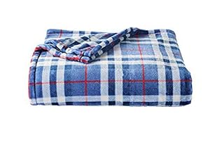 Image of The Big One Soft Plush Throw Blanket Oversized 60 x 72 inches (Blue Plaid)