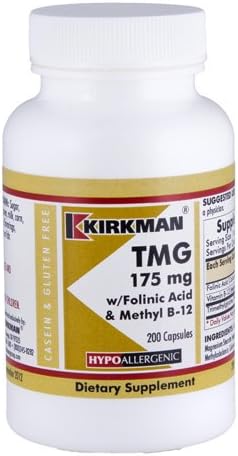 Amazon Com Kirkman Tmg 175 Mg With Folinic Acid B 12 Hypoallergenic 0 Vegetarian Capsules Health Personal Care