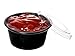 Crystal Ware Plastic Portion Cups with Lids, Condiment Cup, Jello Shot, Soufflé Portion, Sampling Cup (Black, 2oz 100 Cups/Lids)