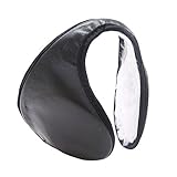 Ear Warmers Men Women Solid Soft Plush Winter Earmuff (Black)